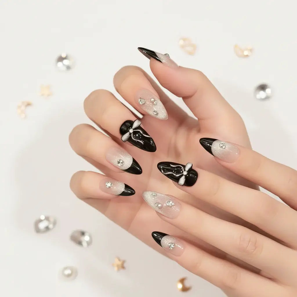 Pink Purple Cat Eye Press on Nails