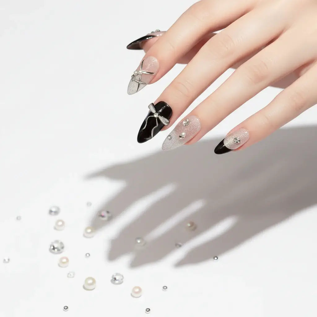 Pink Purple Cat Eye Press on Nails